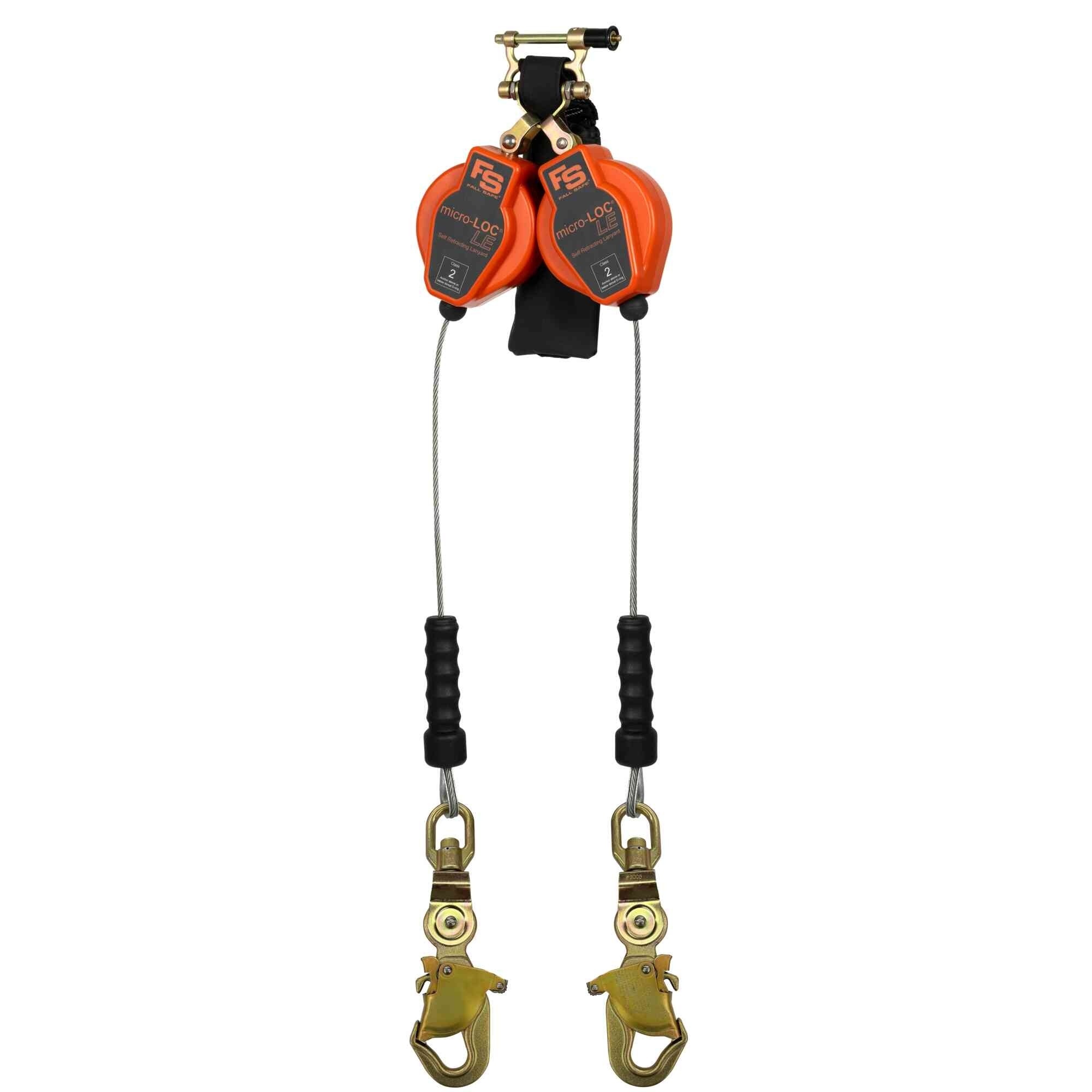 Fall Safe Self-Retracting Lifeline — 8ft., Leading Edge Twin Leg, Swivel Snap Hook, Model# 4290008-1